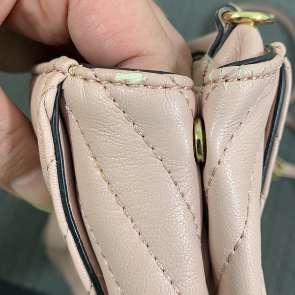 Aldo Crossbody Bag Womens Small Pink PU Faux Leather Quilted Chevron Handbag - Picture 8 of 17